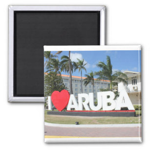 Aimant J'aime Aruba - Une île heureuse