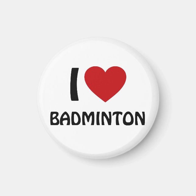 Aimant J'aime Badminton (Devant)