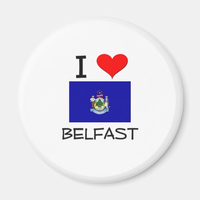 Aimant J'aime Belfast Maine (Devant)
