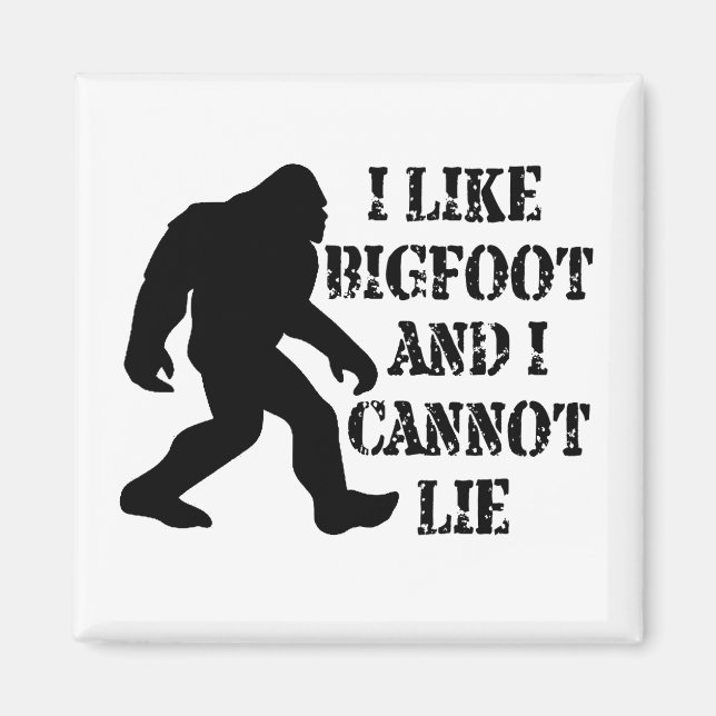 Aimant J'aime Bigfoot et je ne peux pas mentir (Devant)