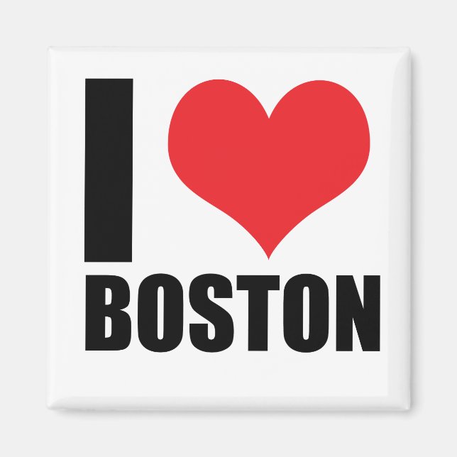 Aimant J'aime Boston (Devant)