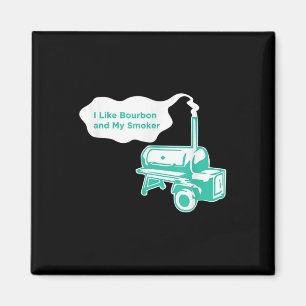 Aimant J'Aime Bourbon Et Mon Fumeur Funny Bbq Whiskey Gif