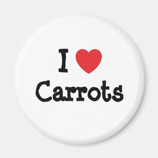 Aimant J'aime Carottes coeur T-shirt (Devant)
