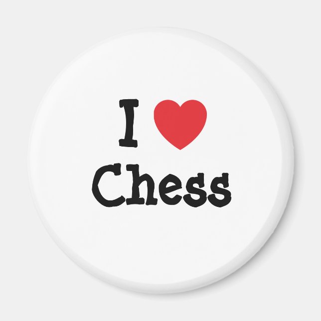 Aimant J'aime Chess coeur personnalisé (Devant)