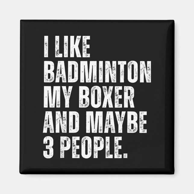 Aimant J'aime Citation Drôle Amateur De Badminton Proprié (Devant)