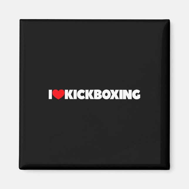 Aimant J'aime (cœur) le kickboxing  (Devant)