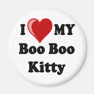 Aimant J'aime (coeur) le mon hue hue le chat de Kitty