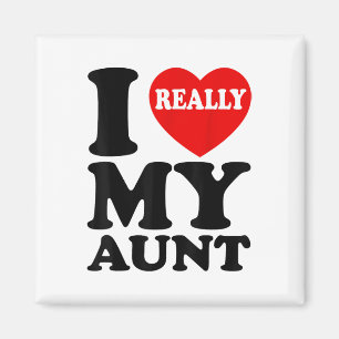 Aimant J'Aime (coeur) Ma Tante Pour Nephew Et La Famille 
