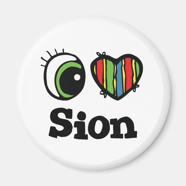 Aimant J'aime (Cœur) Sion (Devant)