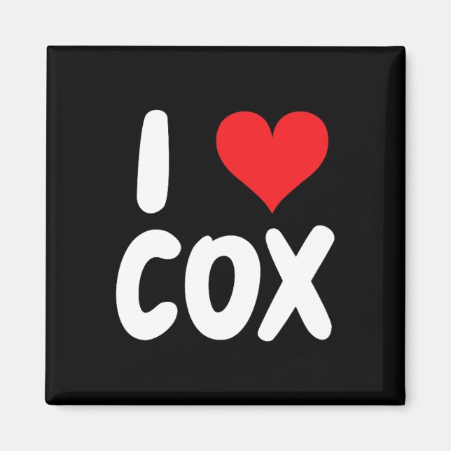 Aimant J'aime Cox - Cœur - Nom  (Devant)