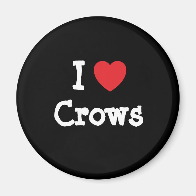 Aimant J'aime Crows coeur personnalisé (Devant)