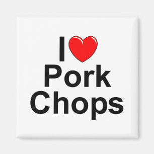 Aimant J'aime des côtelettes de porc (de coeur)