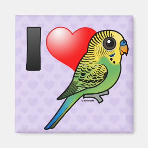 Aimant J'aime des perruches