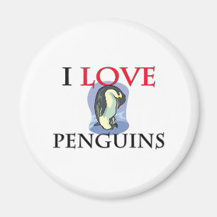Aimant J'aime des pingouins