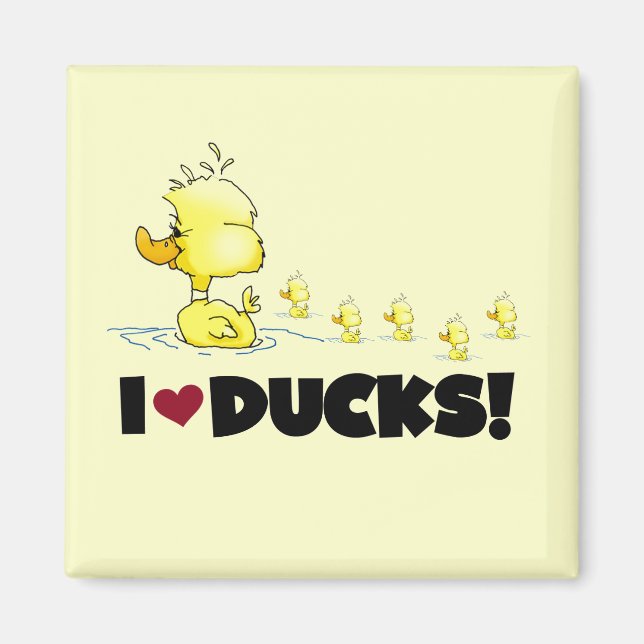 Aimant J'aime des T-shirts et des cadeaux de canards (Devant)