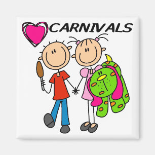 Aimant J'aime des T-shirts et des cadeaux de carnavals