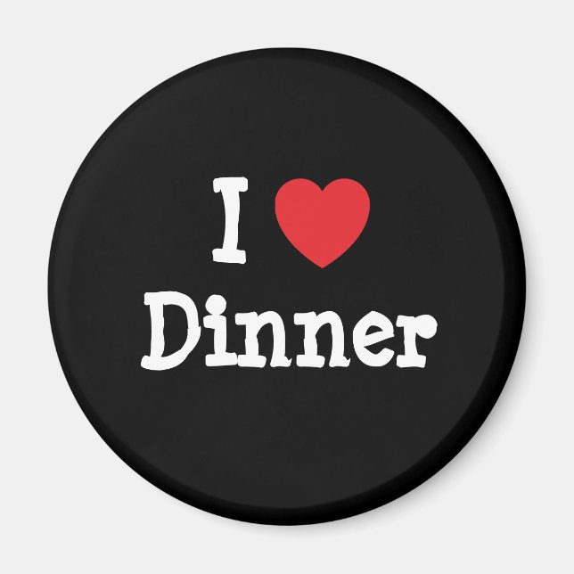 Aimant J'aime Diner coeur T-shirt (Devant)