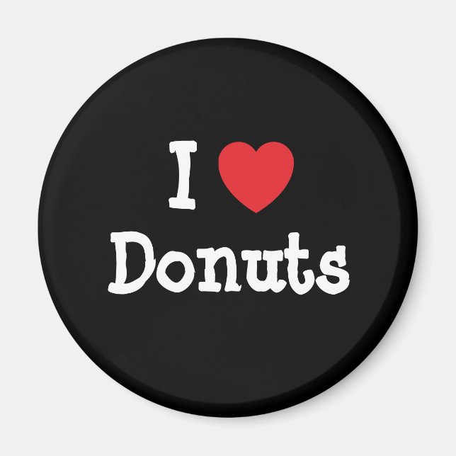 Aimant J'aime Donuts coeur T-shirt (Devant)