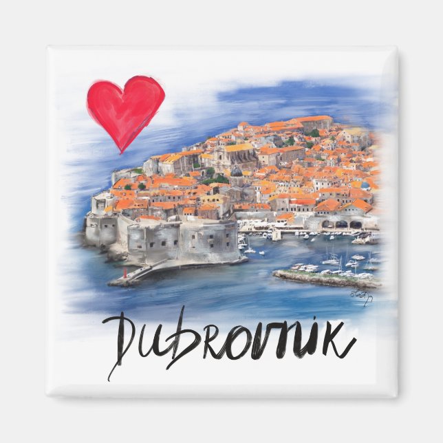 Aimant J'aime Dubrovnik (Devant)