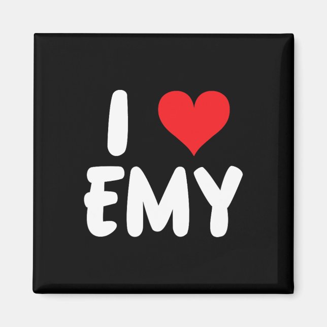 Aimant J'aime Emy - Cœur - Nom  (Devant)