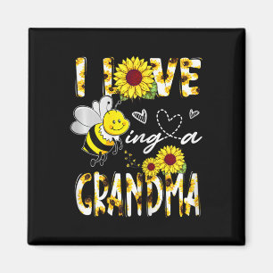 Aimant J'Aime Être Une Grand-Mère Tournesol Bee Lover Mèr