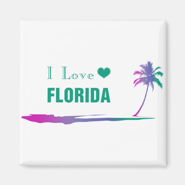 Aimant J'Aime Florida Colorful Green (Devant)