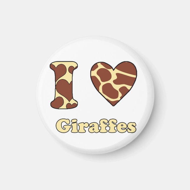 Aimant J'aime Giraffes (Devant)