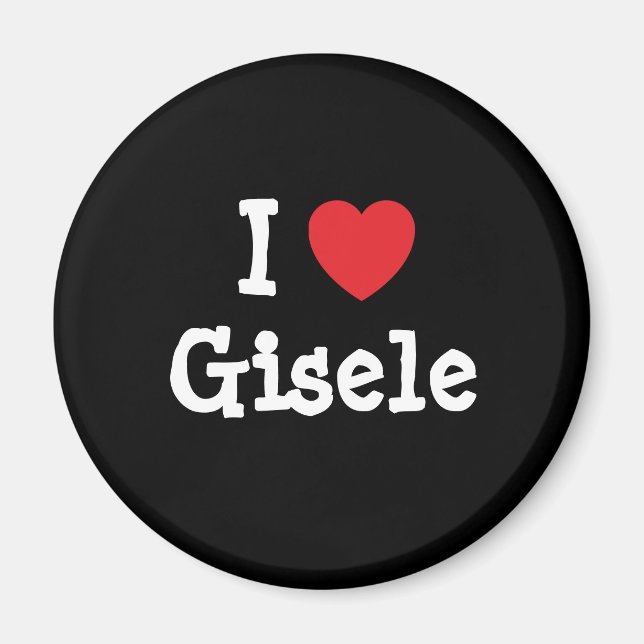 Aimant J'aime Gisele coeur T-shirt (Devant)