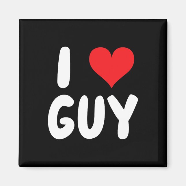 Aimant J'aime Guy - Cœur - Nom  (Devant)