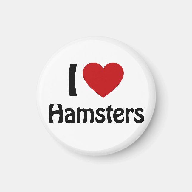 Aimant J'aime Hamsters (Devant)