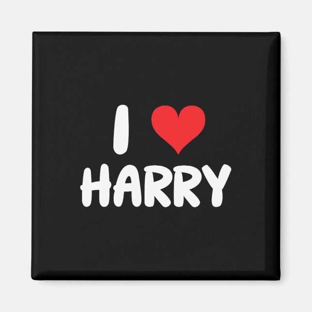 Aimant J'aime Harry - Cœur - Nom  (Devant)