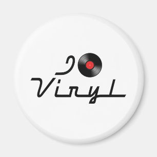 Aimant J'aime Heart Vinyl - Disque DJ pour amateur de vin