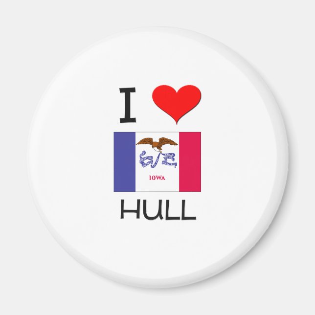 Aimant J'aime HULL Iowa (Devant)