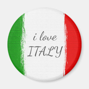 Aimant J'aime Italy.Flag de l'Italie