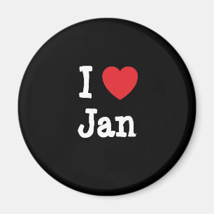 Aimant J'aime Jan heart T-Shirt