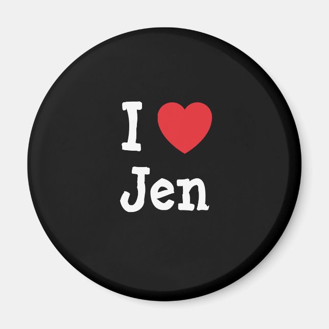 Aimant J'aime Jen coeur T-shirt (Devant)