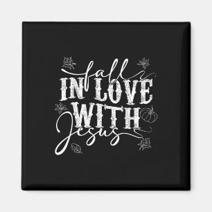 Aimant J'Aime Jésus Tombe Feuilles Et Citrouille Automne