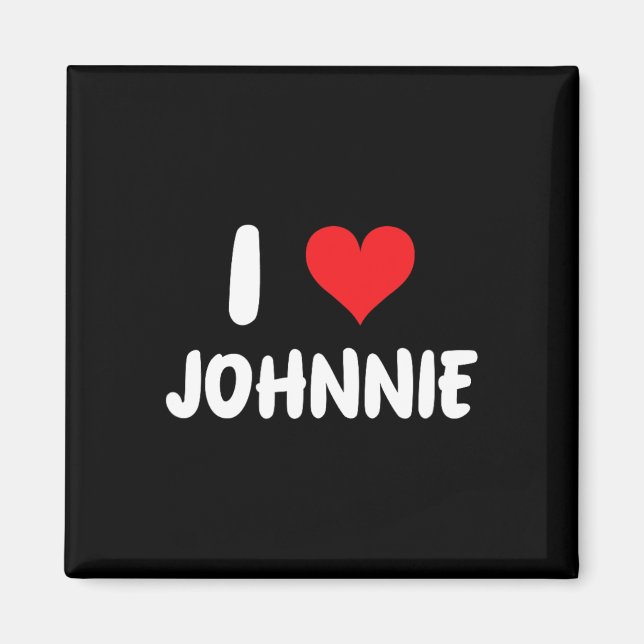 Aimant J'aime Johnnie - Cœur  (Devant)