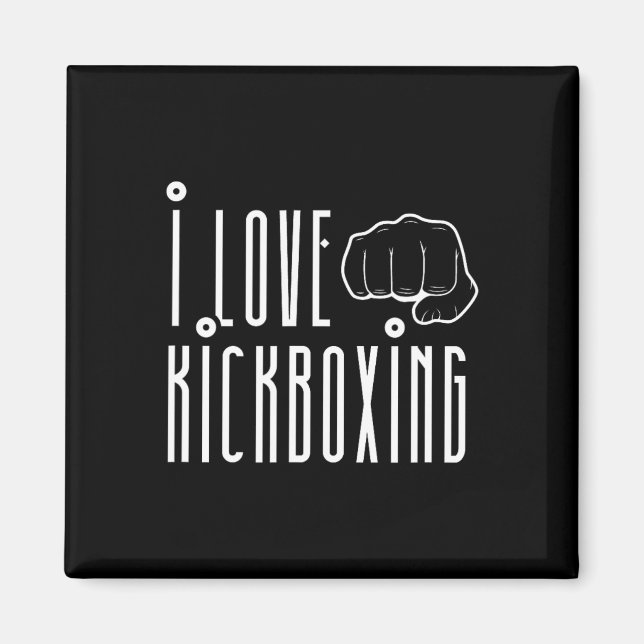 Aimant J'aime Kickboxing Kickbox Kick Boxing Kickboxer  (Devant)