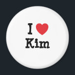 Aimant J'aime Kim coeur T-shirt<br><div class="desc">J'aime Kim ! T-shirts personnalisés ; Montrez à quel point vous aimez Kim avec ces t-shirts personnalisés et personnalisés Kim petit ami mari ou femme anniversaire de naissance maillots de baby shower nuptiale cadeaux,  boutons nom maillots et magnets!</div>