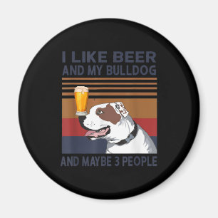 Aimant J'Aime La Bière Et Mon Chien À Feu Et Peut-Être 3
