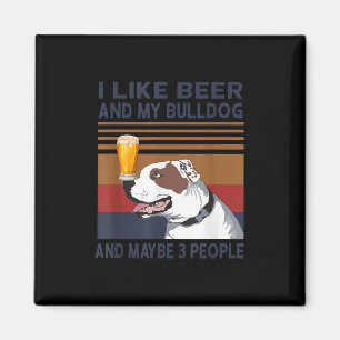 Aimant J'Aime La Bière Et Mon Chien À Feu Et Peut-Être 3