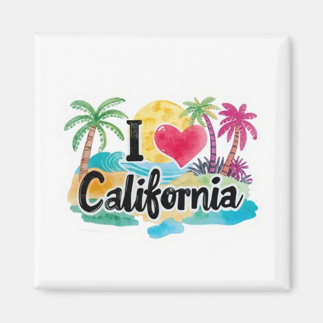 Aimant J'aime la Californie  (Devant)