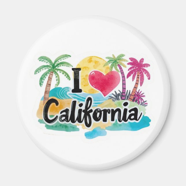 Aimant J'aime la Californie  (Devant)