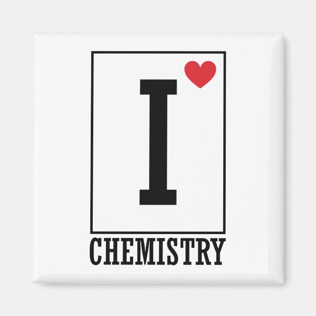 Aimant J'aime la chimie (Devant)