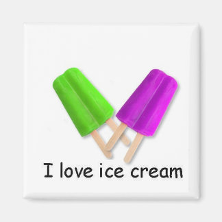 Aimant J'aime la crème glacée Green et Purple Twin Pops M