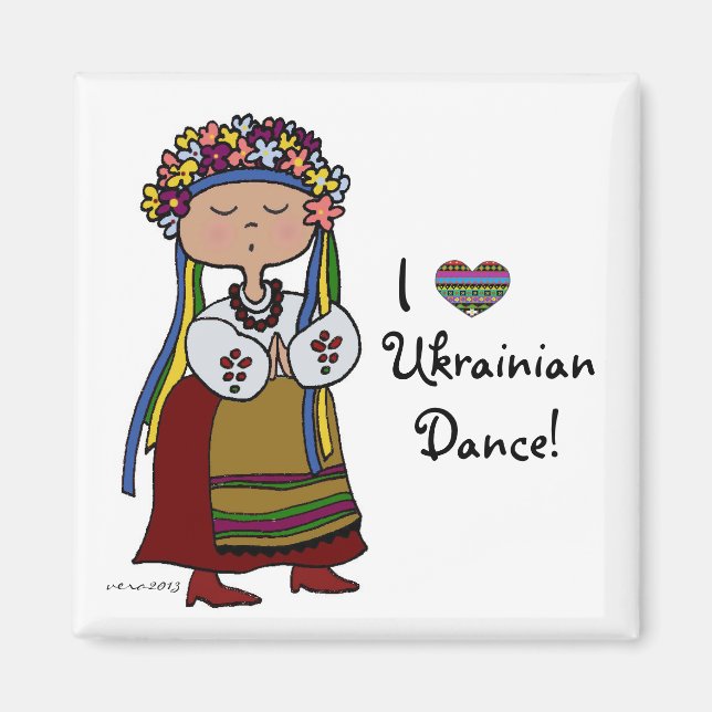 Aimant J'aime la danse ukrainienne (Devant)