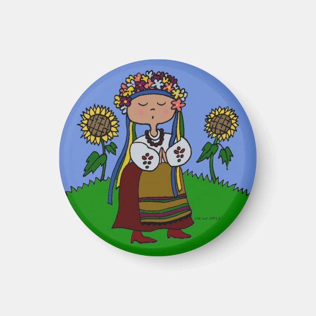 Aimant J'aime la danse ukrainienne (Devant)