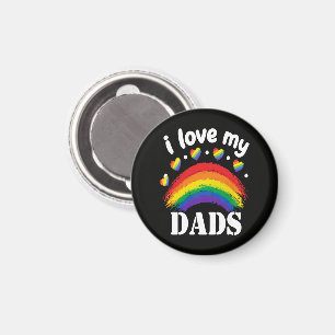 Aimant J'aime la fierté arc-en-ciel de mes papas
