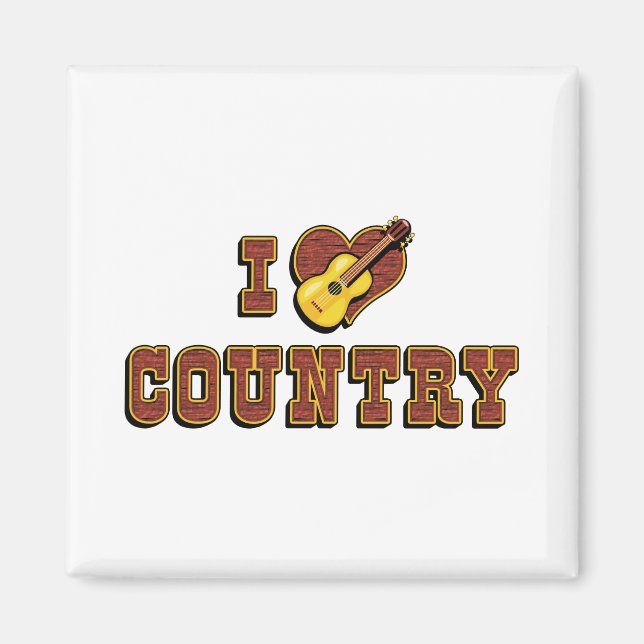 Aimant J'aime la musique country (Devant)